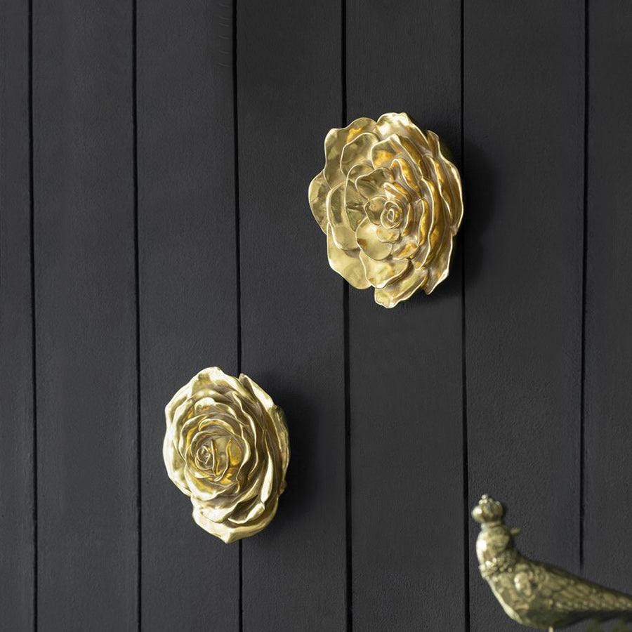 Flower Wall Accents Small, Set of 2 - Gold - Image 2