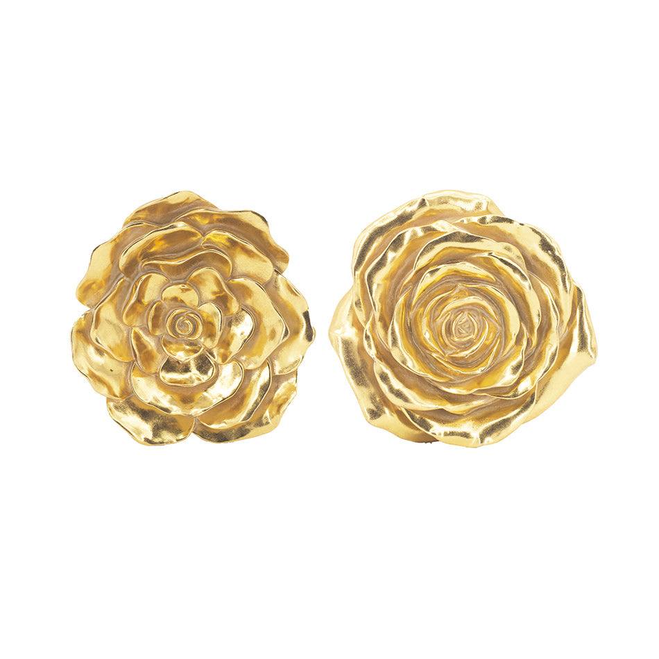 Flower Wall Accents Small, Set of 2 - Gold - Image 3
