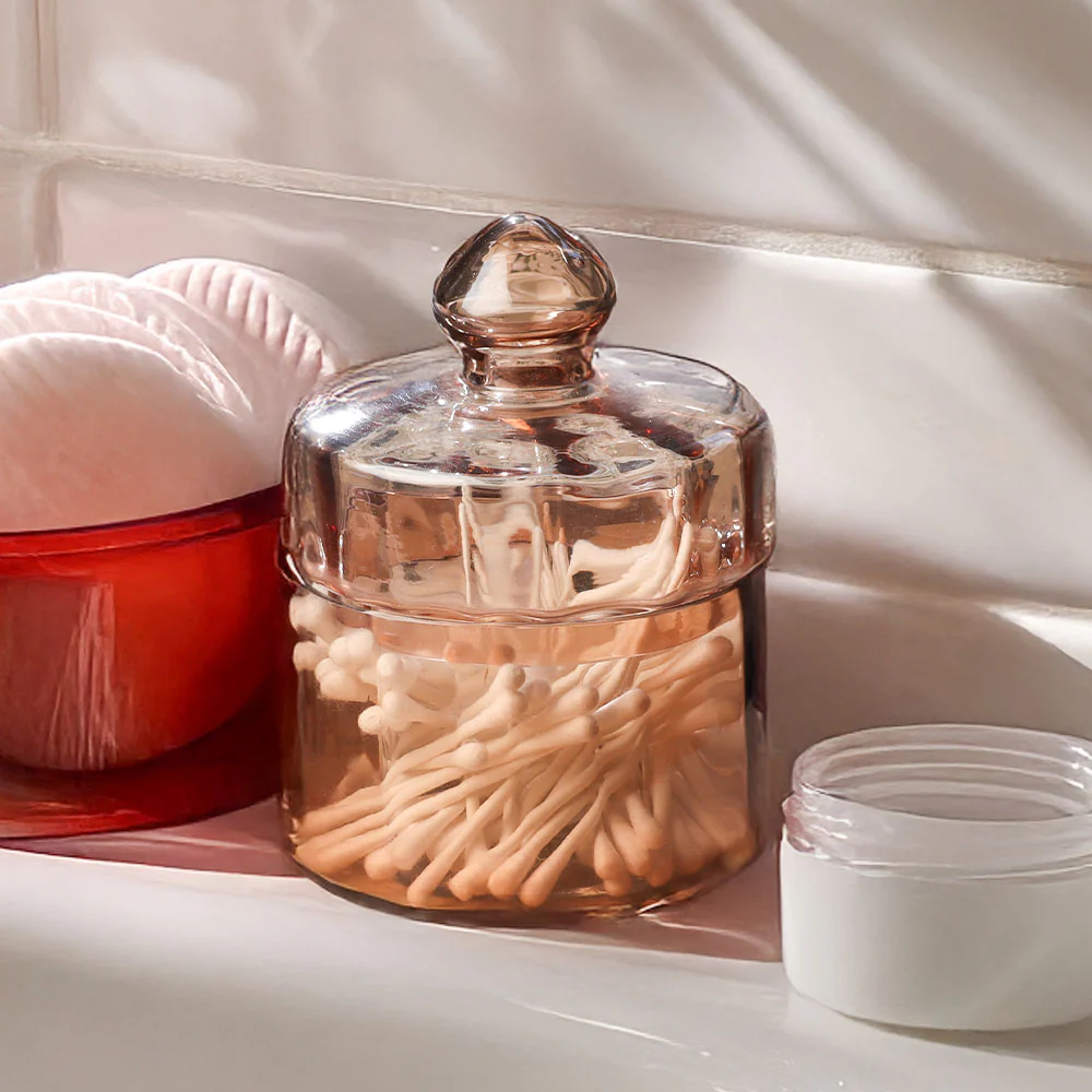 Fluted Glass Storage Jar - Mocha - Image 2