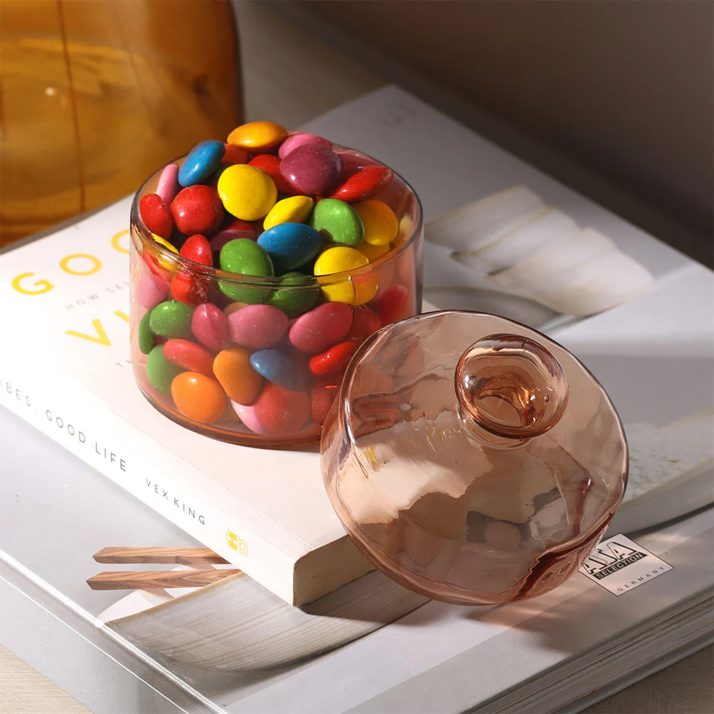 Fluted Glass Storage Jar - Mocha - Image 3