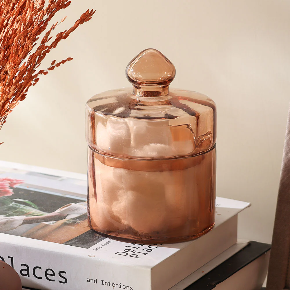 Fluted Glass Storage Jar - Mocha - Image 5