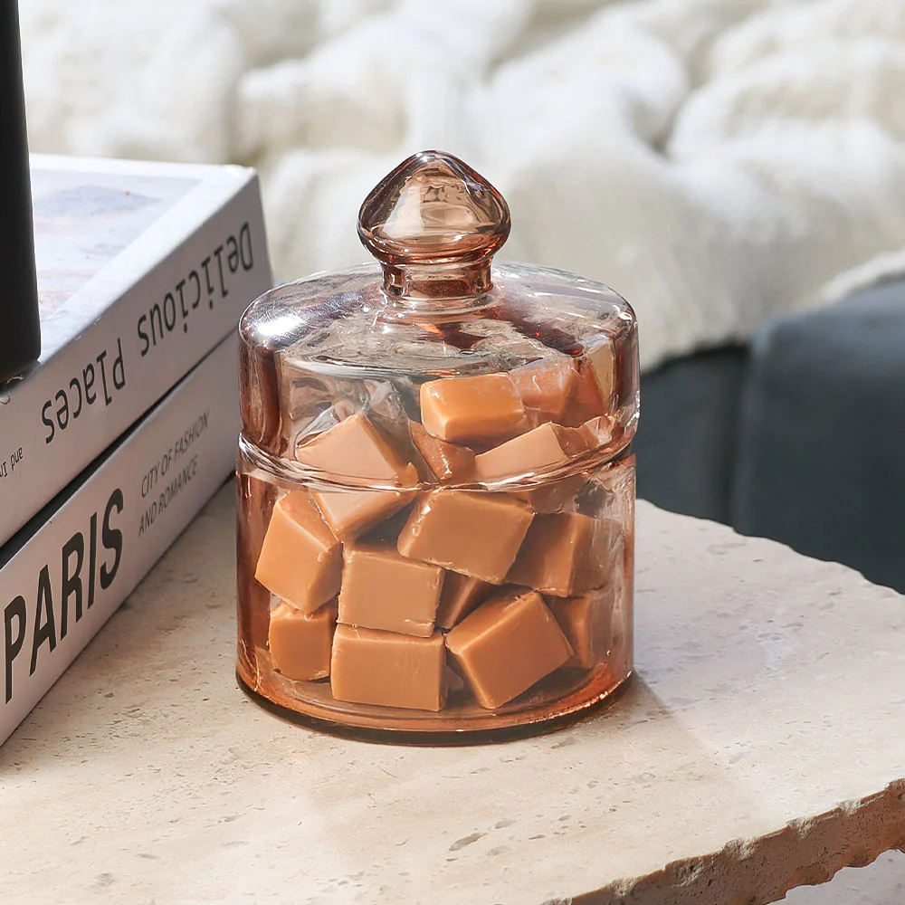 Fluted Glass Storage Jar - Mocha - Image 6
