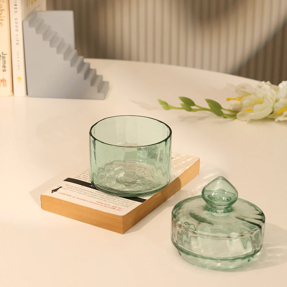 Fluted Glass Storage Jar - Sage - Image 5