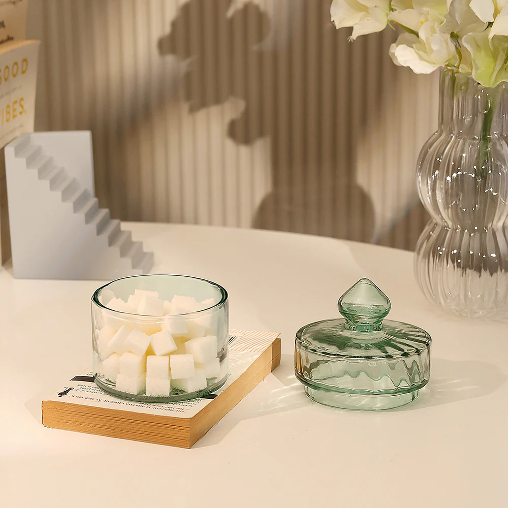 Fluted Glass Storage Jar - Sage - Image 6