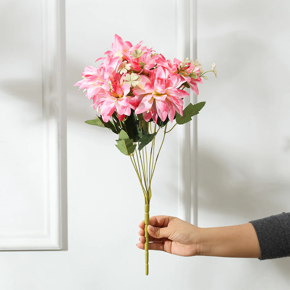 Formal Dahlias Faux Stem - Pink Sunrise - Image 2
