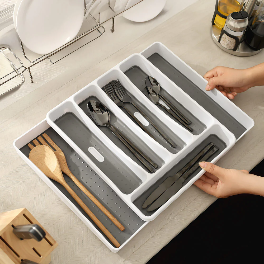 Frais Expandable Cutlery Tray - White Grey - Image 2