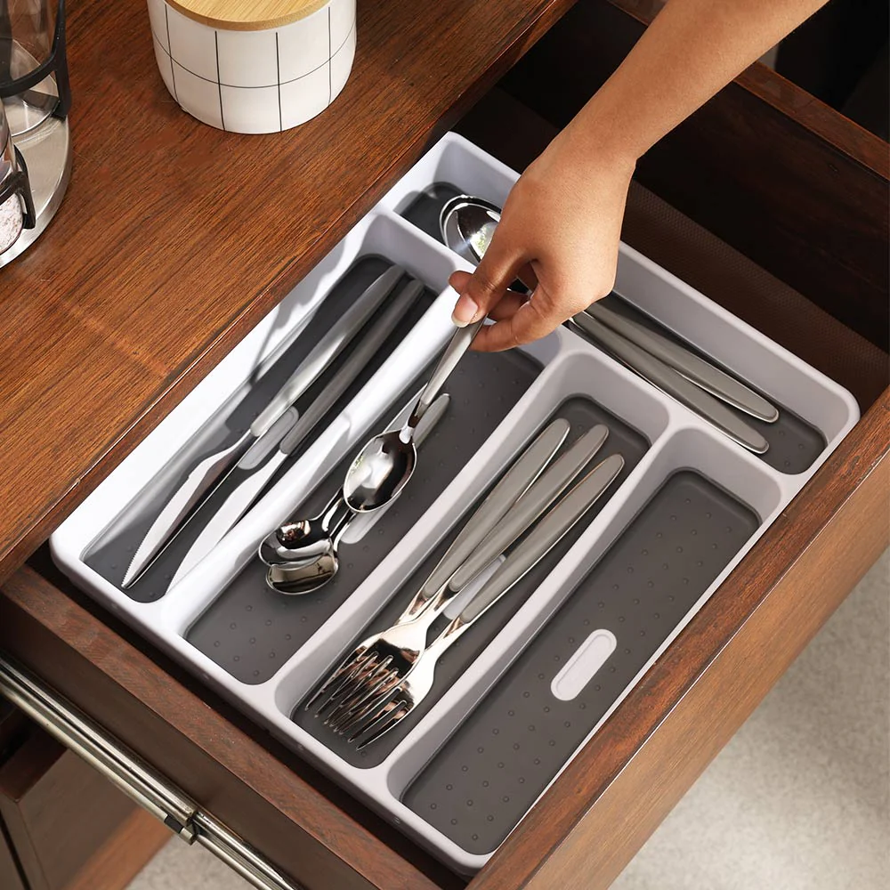 Frais Expandable Cutlery Tray - White Grey - Image 3