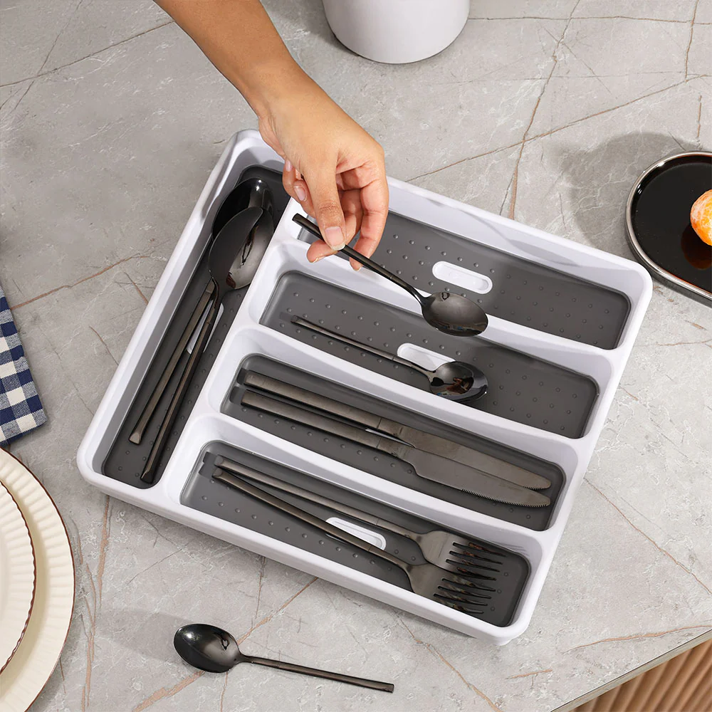 Frais Expandable Cutlery Tray - White Grey - Image 6