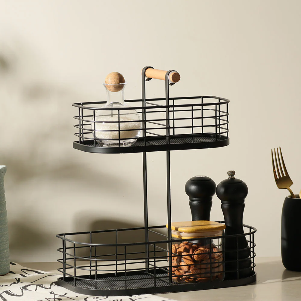 Frame 2-Tier Storage Basket - Black - Image 2