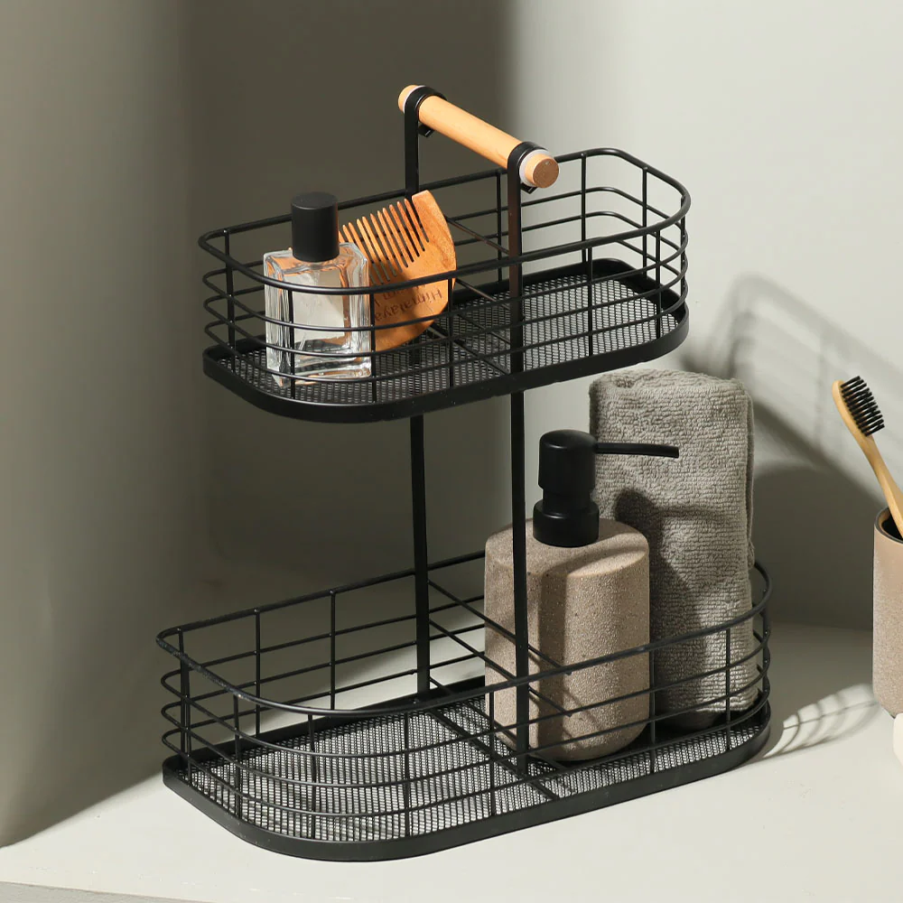 Frame 2-Tier Storage Basket - Black - Image 4