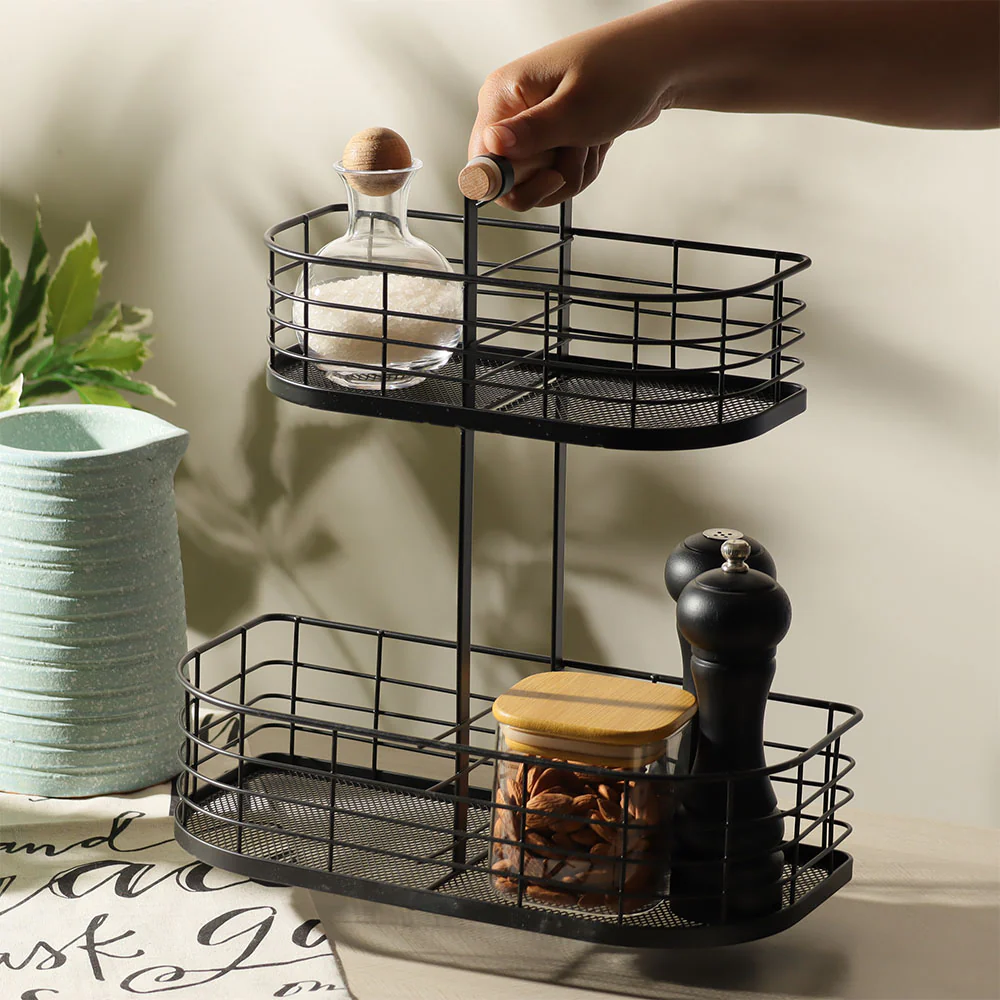 Frame 2-Tier Storage Basket - Black - Image 5