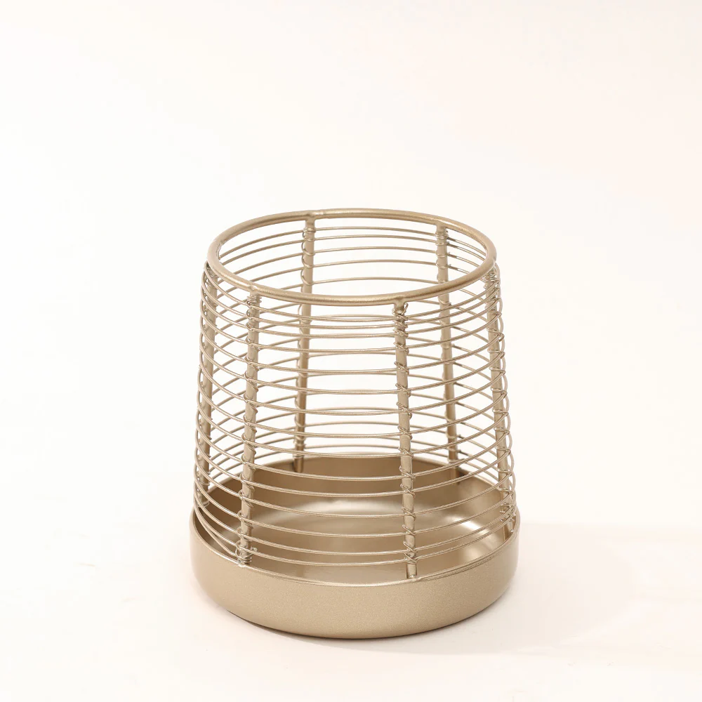 Fray Round Metal Organiser - Gold - Image 3