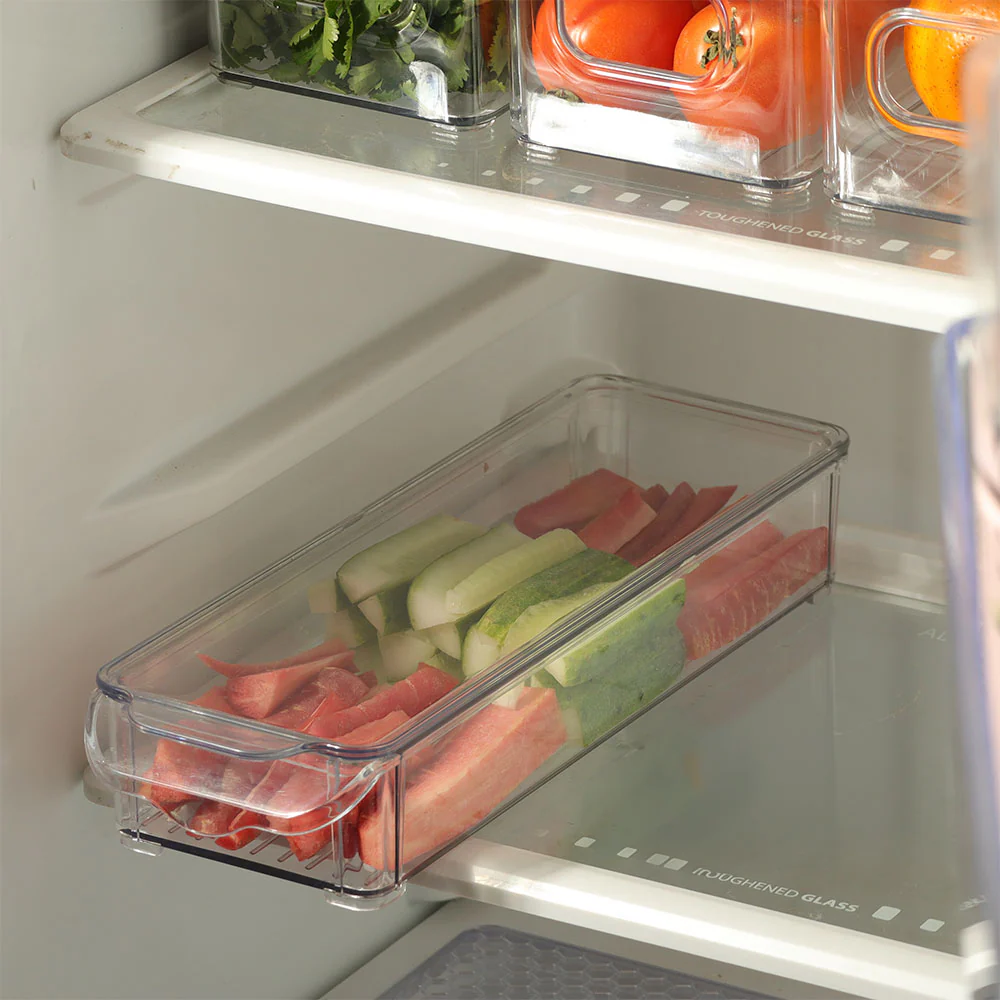 Fresco Fridge Bin with Lid Long - Clear - Image 5