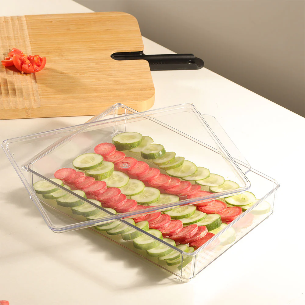 Fresco Fridge Tray with Lid Wide - Clear - Image 4