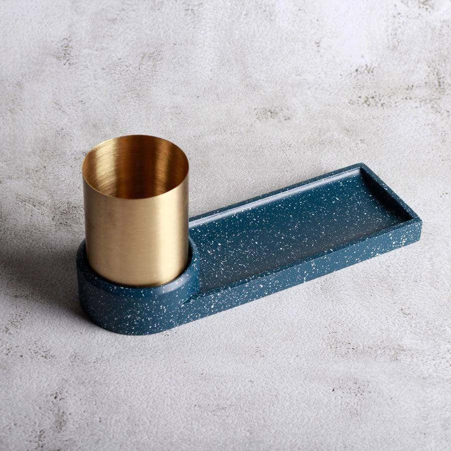 Fuse Speckled Desk Organiser - Blue Gold - Image 3