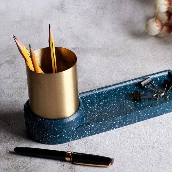 Fuse Speckled Desk Organiser - Blue Gold - Image 4