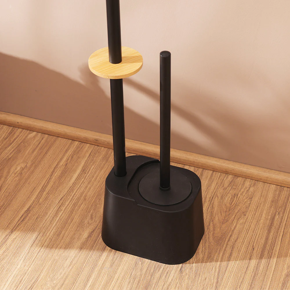 Fusion Toilet Brush and Roll Holder - Black Natural - Image 5
