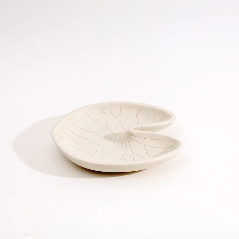 Ginkgo Serving Platter - Speckled Cream - Image 3