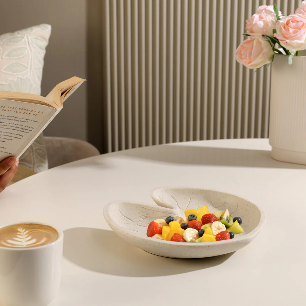 Ginkgo Serving Platter - Speckled Cream - Image 4
