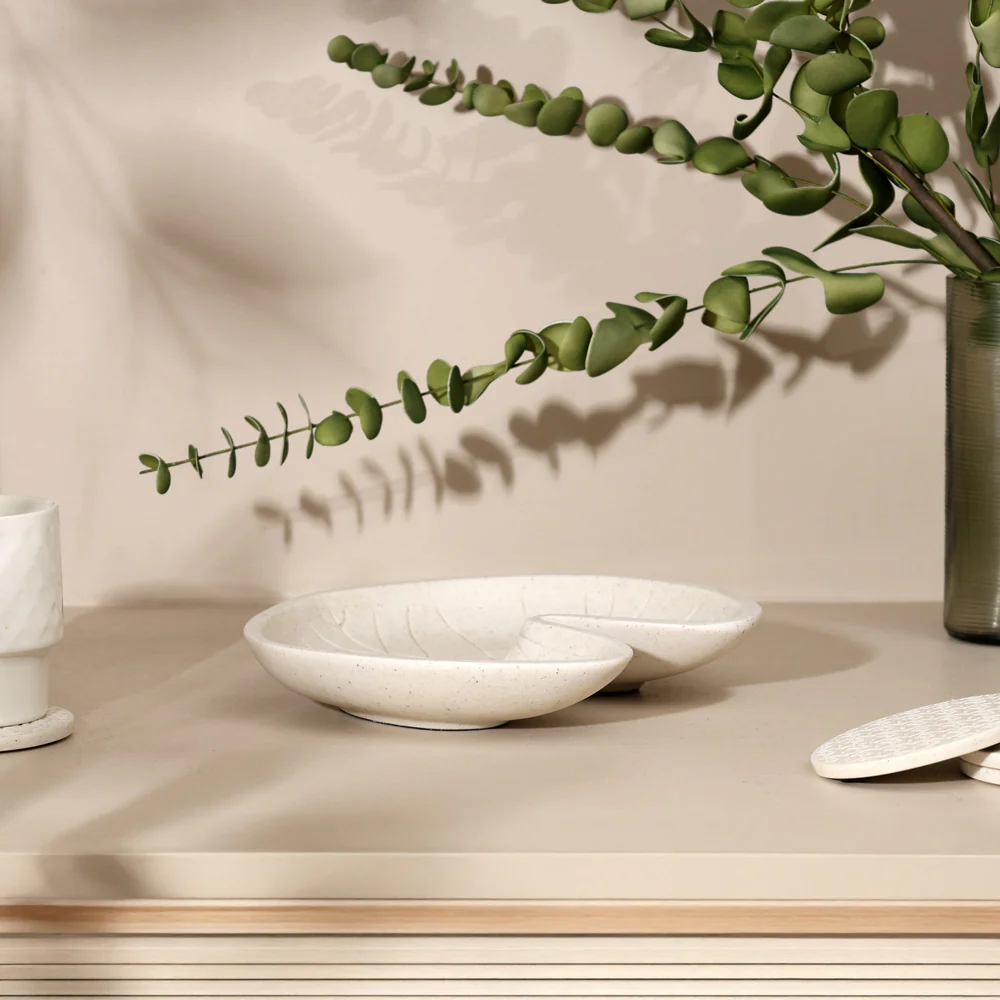 Ginkgo Serving Platter - Speckled Cream - Image 5
