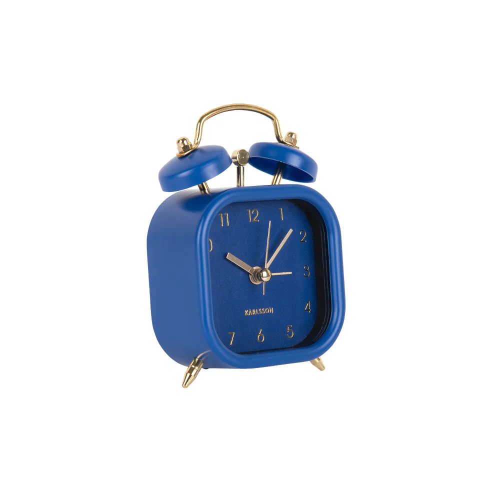 Glam Metallic Square Alarm Clock Small - Dark Blue - Image 3