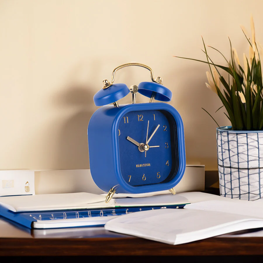 Glam Metallic Square Alarm Clock Small - Dark Blue - Image 5