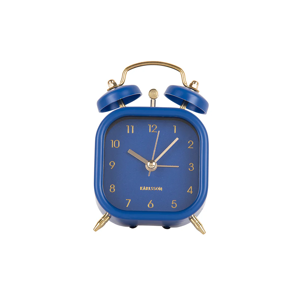 Glam Metallic Square Alarm Clock Small - Dark Blue - Image 6