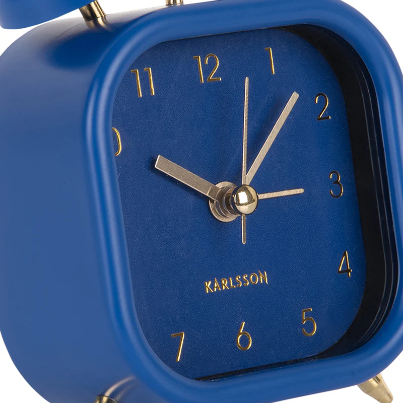Glam Metallic Square Alarm Clock Small - Dark Blue - Image 7