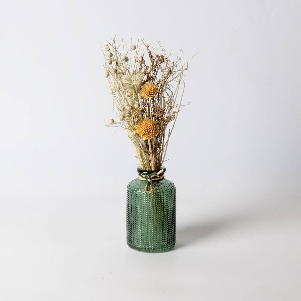 Glass Vase with Dried Bunch Small - Earthen Green - Image 3
