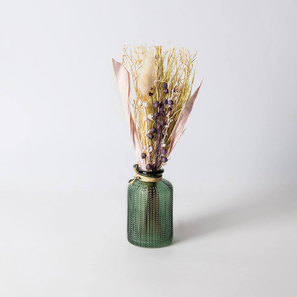 Glass Vase with Dried Bunch Small - Pink Hue - Image 3