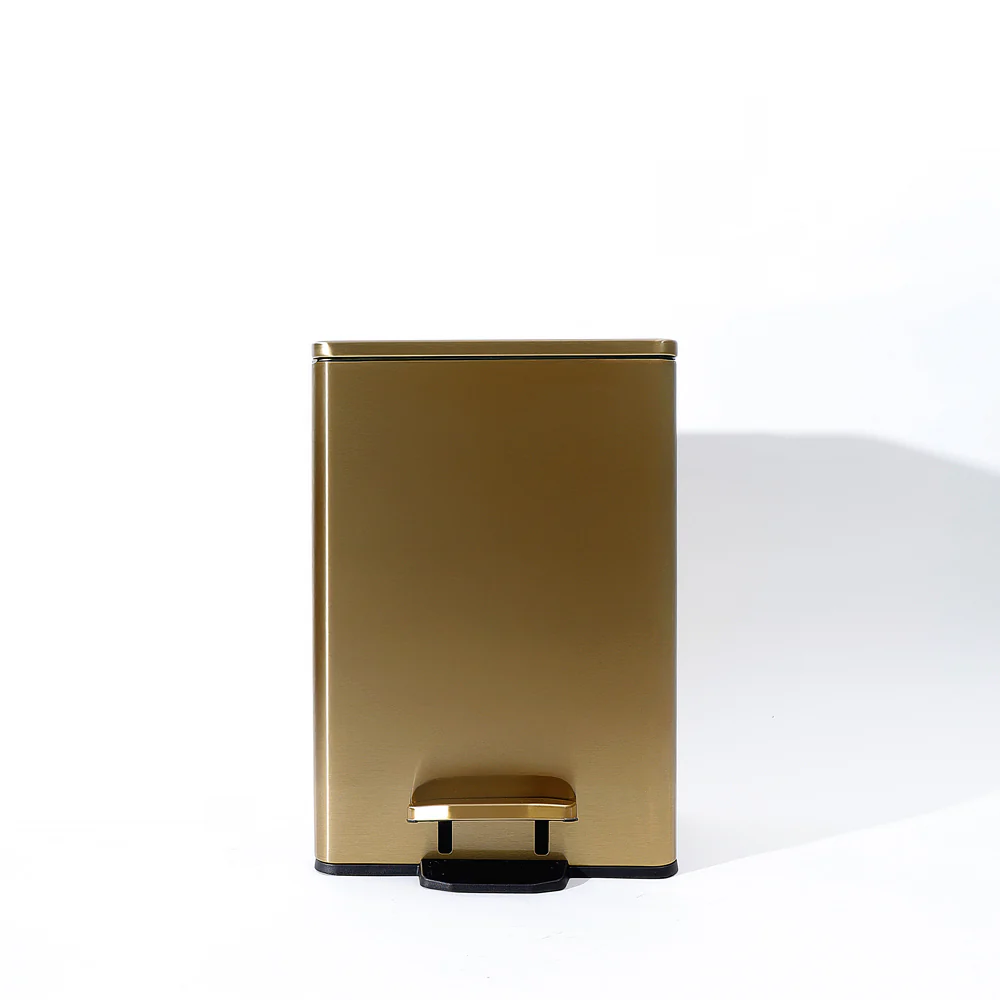 Glint Rectangular Pedal Bin 12L - Gold - Image 6