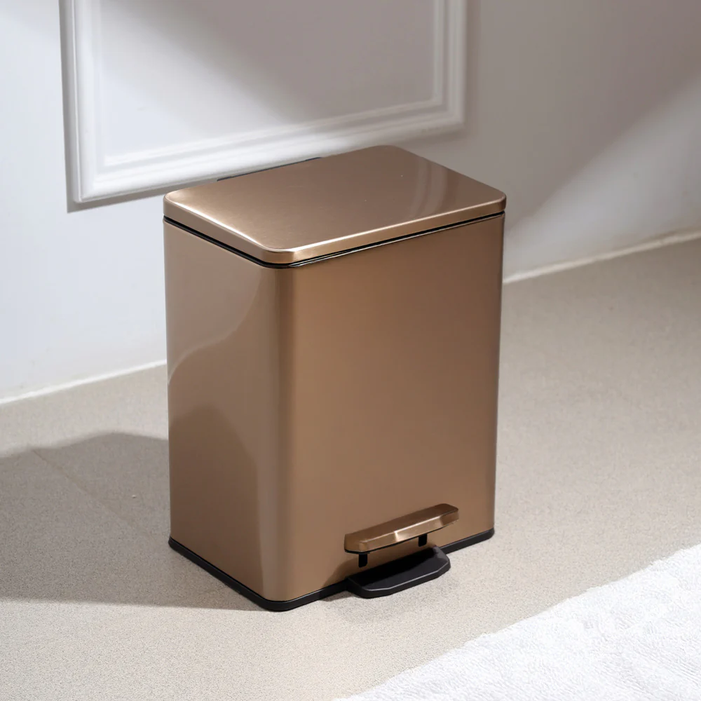 Glint Rectangular Pedal Bin 9L - Bronze - Image 2