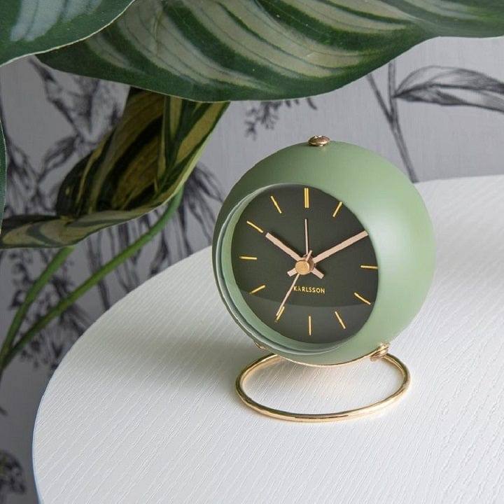 Globe Alarm Clock - Green Gold