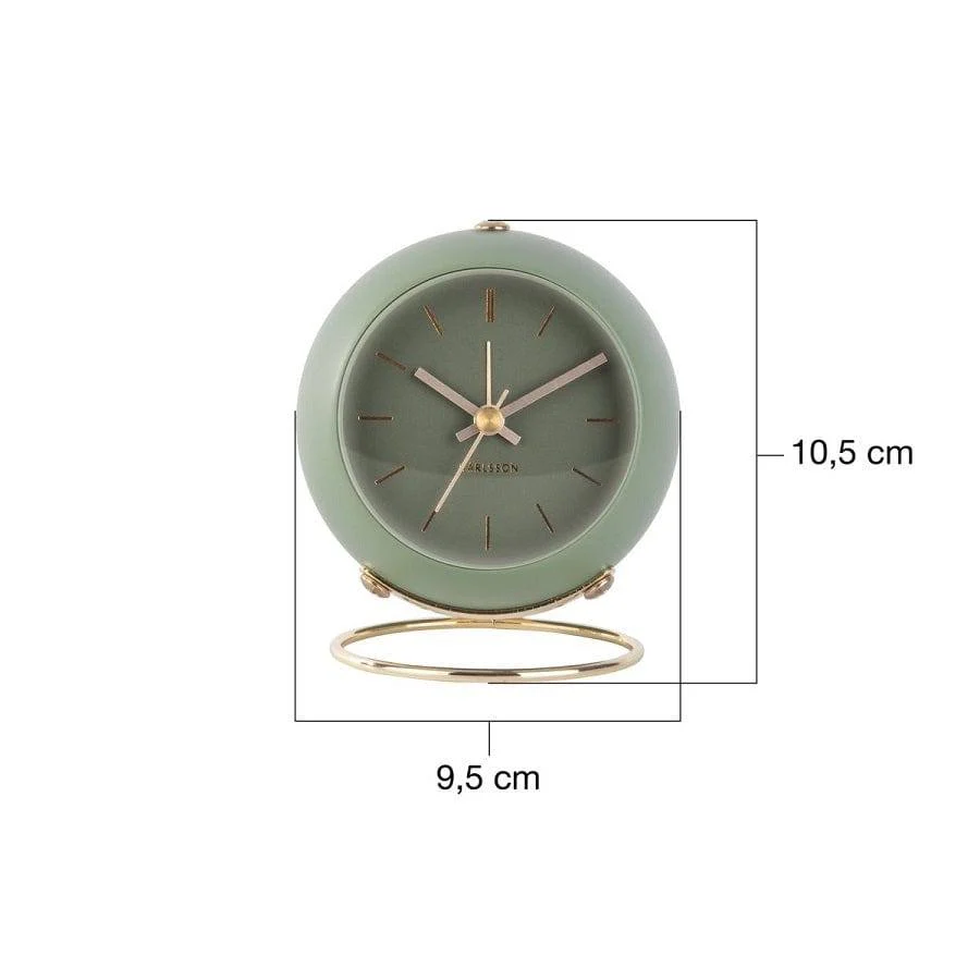 Globe Alarm Clock - Green Gold - Image 4