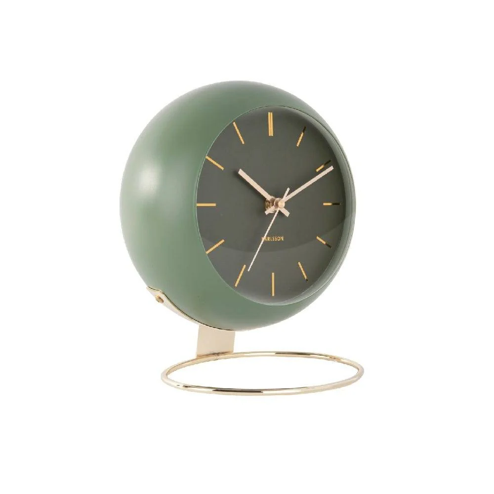 Globe Table Clock 21cm - Green Gold - Image 2