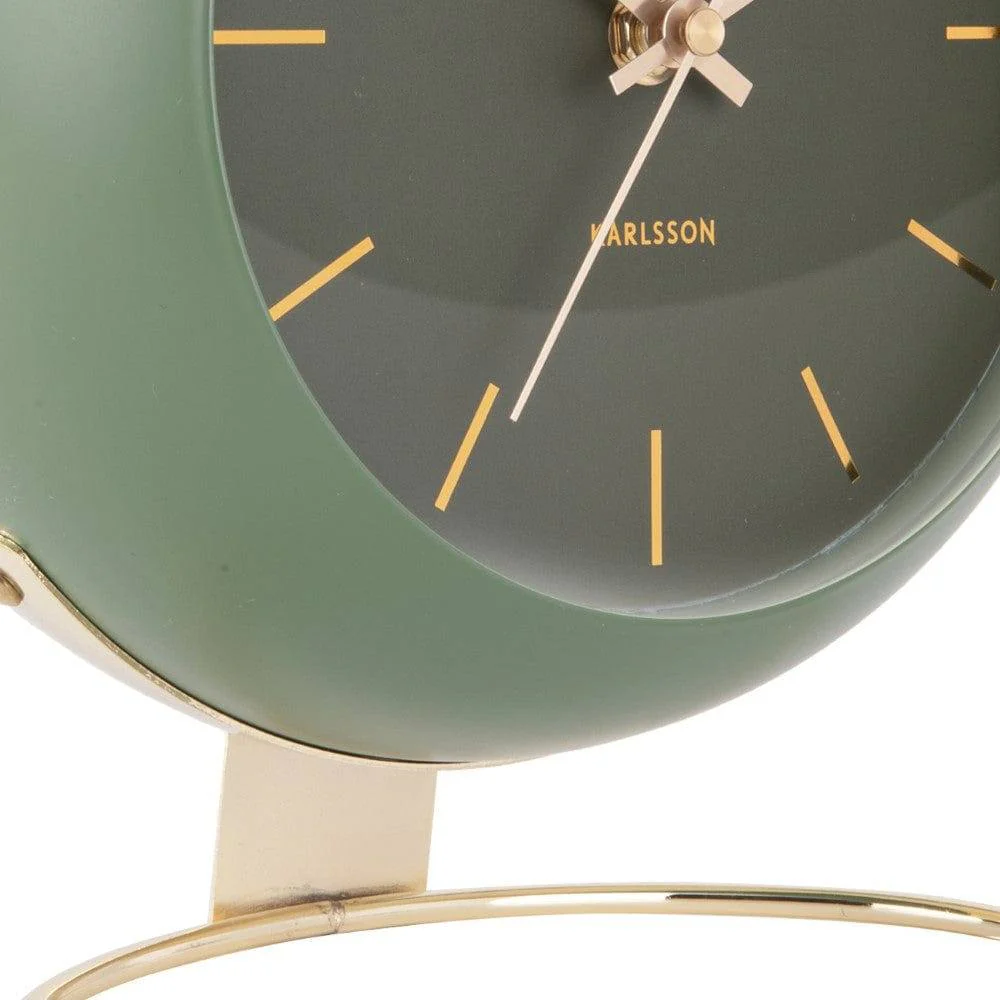 Globe Table Clock 21cm - Green Gold - Image 3