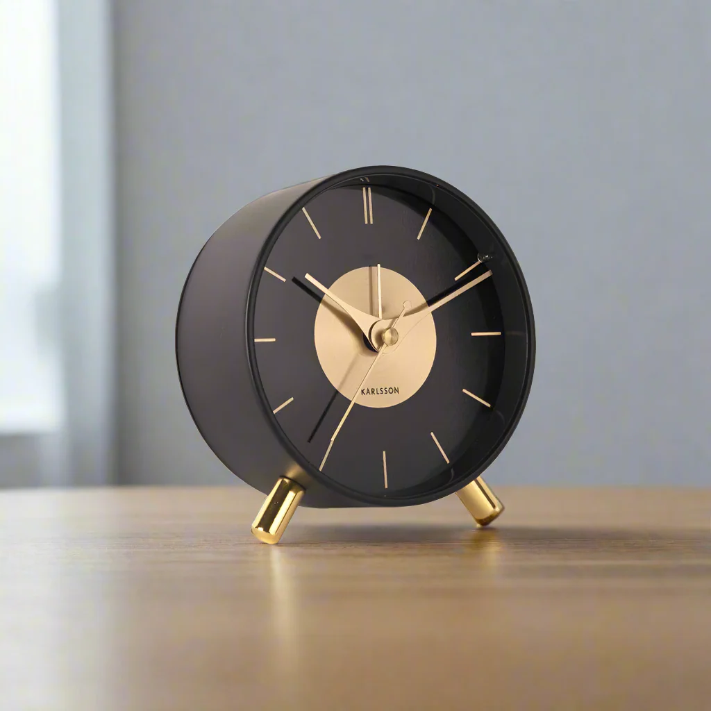 Gold Disc Alarm Clock - Black - Image 2