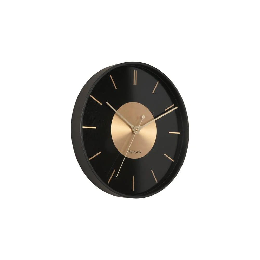 Gold Disc Wall Clock 35cm - Black Gold - Image 3