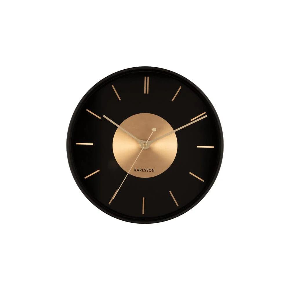 Gold Disc Wall Clock 35cm - Black Gold - Image 4