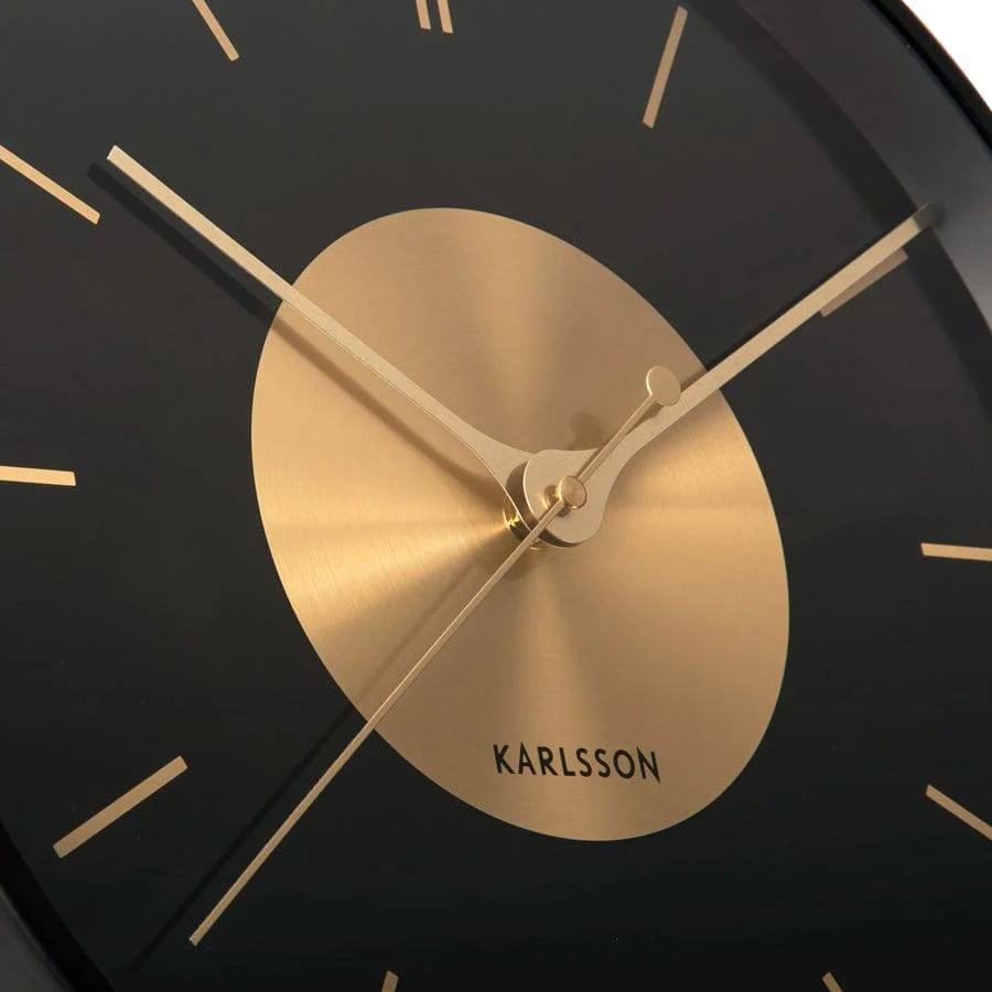 Gold Disc Wall Clock 35cm - Black Gold - Image 5