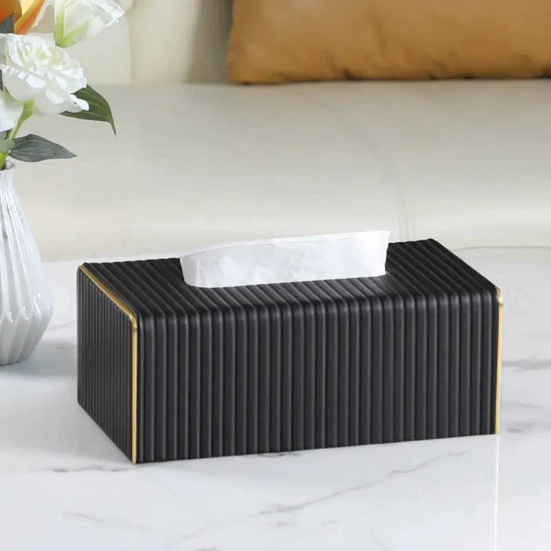 Gold Edge Tissue Box Holder - Black - Image 10