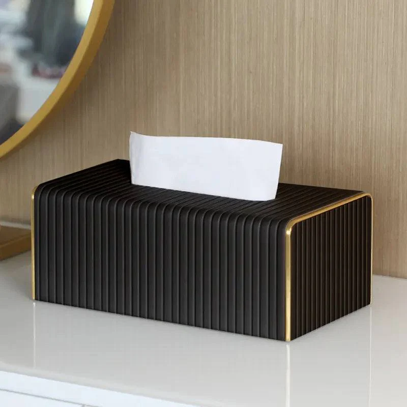 Gold Edge Tissue Box Holder - Black - Image 5