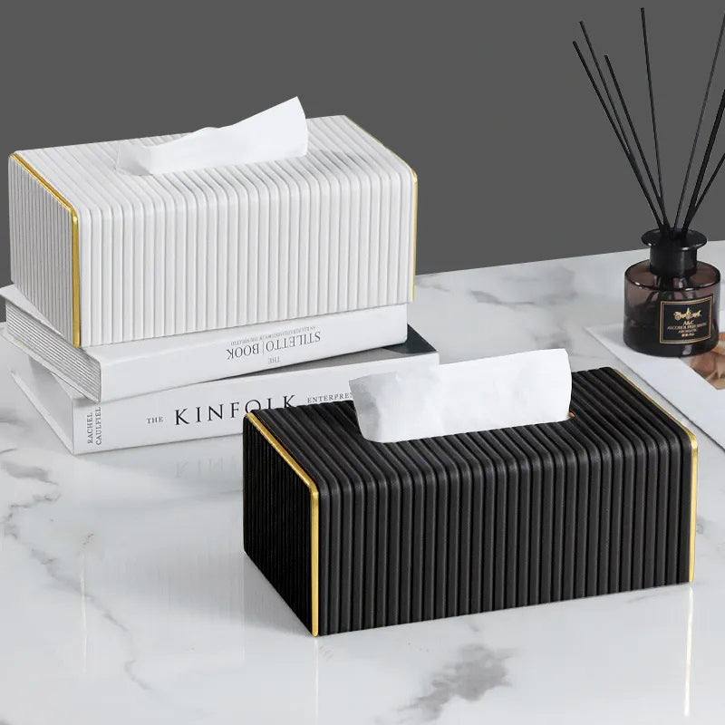Gold Edge Tissue Box Holder - Black - Image 7