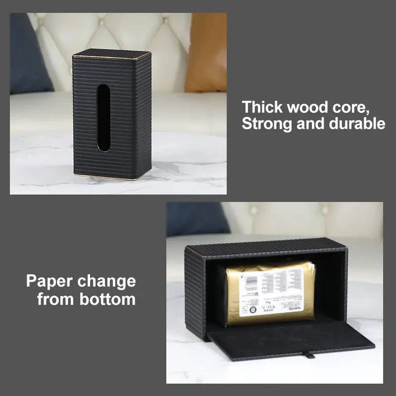 Gold Edge Tissue Box Holder - Black - Image 8