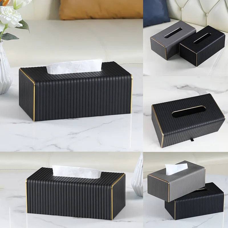 Gold Edge Tissue Box Holder - Black - Image 9