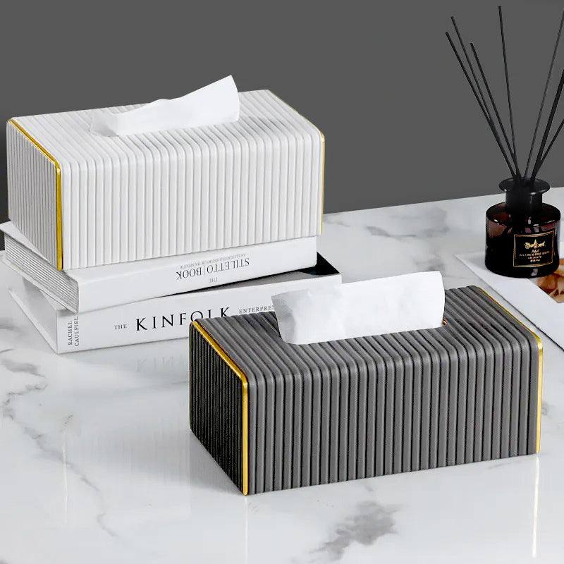 Gold Edge Tissue Box Holder - Dark Grey - Image 7