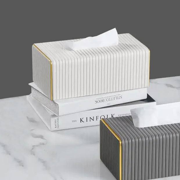 Gold Edge Tissue Box Holder - Ivory - Image 4