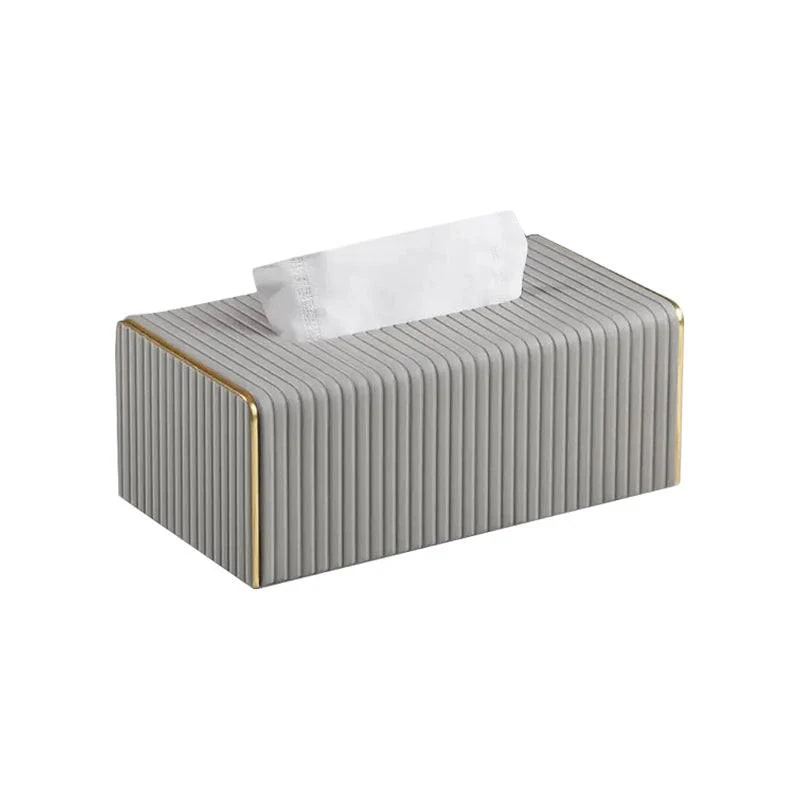 Gold Edge Tissue Box Holder - Light Grey - Image 3