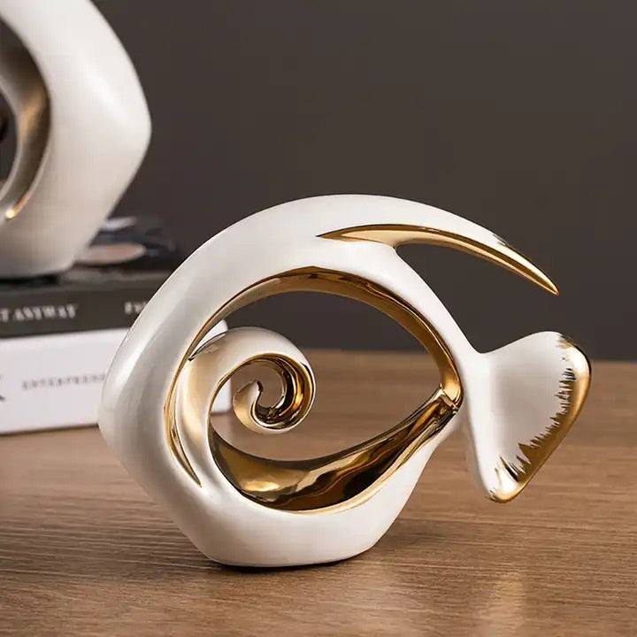 Goldfish Decorative Sculptures, Set of 2 - White - Image 5
