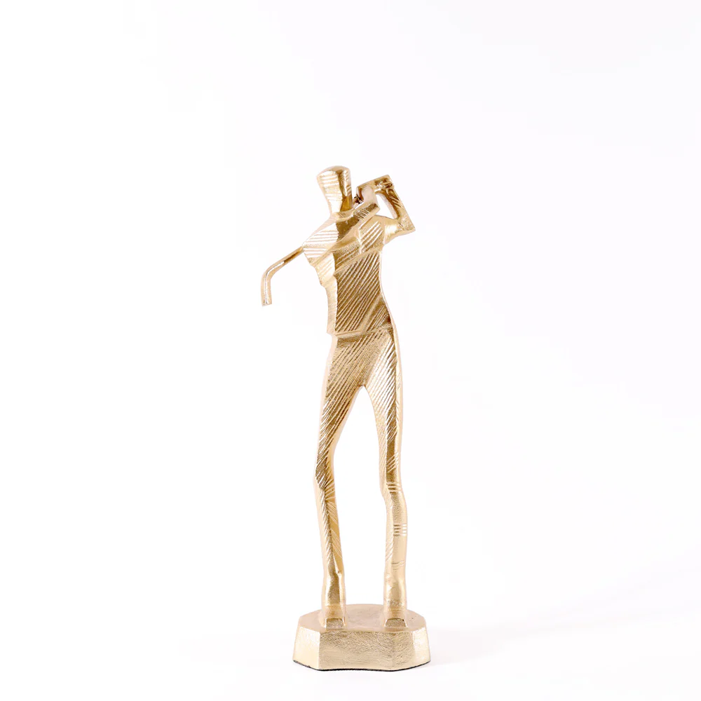Golfer's Swing Sculpture - Gold - Image 3